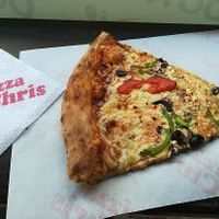 One piece of a vegan pizza costs 1 euro at Pizza Chris in Thessaloniki