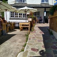 Ramp entrance at The Plantation Restaurant & Tea Rooms in Polperro