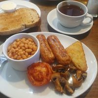 Vegan breakfast at The Plantation Restaurant & Tea Rooms in Polperro