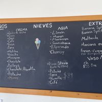 Menu.  Also more flavors available as popsicles and one vegan flavor popsicle is sugar free at Root's in Cabo San Lucas