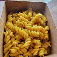 Mac N Cheese (noodles are rubbery and sauce taste like water and mustard) at Secret Pizza Society in Portland