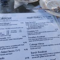Breakfast menu at Nash Gallery & Café in Esk