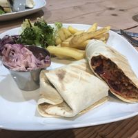 Burrito with slaw and chips   at Sea Change  in South Shields
