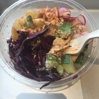 Avocado bowl with grilled pineapple  at Wholywood in Paris