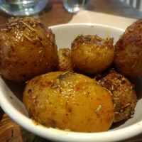 Roasted potatoes at Wholywood in Paris