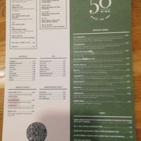 Menu at 50Nine in St Albans