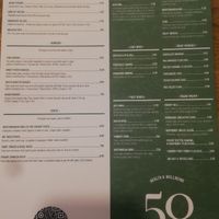 Menu at 50Nine in St Albans