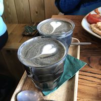 Coconut charcoal latte  at 50Nine in St Albans