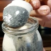 black sesame pudding at April and May 45 꽃피는 4월 밀익는 5월 in Busan