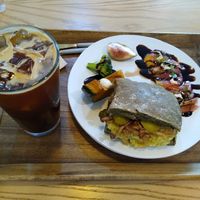 Mushroom sandwich and americano at April and May 45 꽃피는 4월 밀익는 5월 in Busan