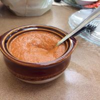 Vegan tomato basil soup at Cafe Life in Marietta