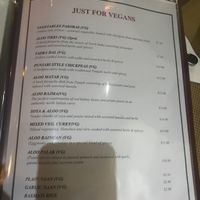 Full page of vegan options! at Jawani in Croydon Park
