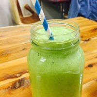 Smoothie (spinach, peppermint oil, banana) at Wild Yam Health Foods and Cafe in Mordialloc