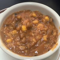 Vegan chorizo chili  at The Gentle Giant Cafe in Pitman