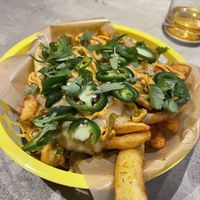Chilli Fries with Cashew Cheese  at Gives a Fork in Geneva