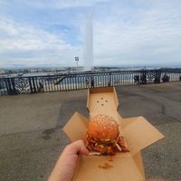 A burger, take-away at Gives a Fork in Geneva