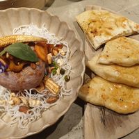 Taro with vermicilli crisps, Naan bread at Gives a Fork in Geneva