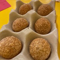 Popped semolina balls at Gives a Fork in Geneva