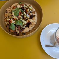 Mushroom naan and chai at Gives a Fork in Geneva