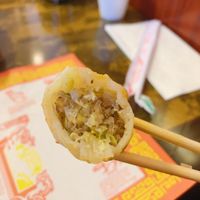 Inside of the vegetarian (vegan) dumpling  at Hui Tou Xiang Noodles House in San Gabriel