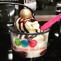 Coconut vanilla with date syrup  at 212 Ice Cream Studio in Gilbert