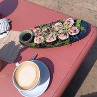 Sushi on the beach at Pele Surf Shack in Hook Of Holland