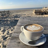 Great coffee, best view  at Pele Surf Shack in Hook Of Holland
