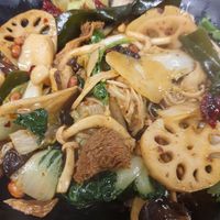 Stir fried mushroom and vege pot at Greendot - Orchard in Central Singapore