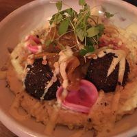 Fava beans falafel and hummus at O Gambuzino in Lisbon