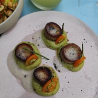 Vegan scallops at O Gambuzino in Lisbon