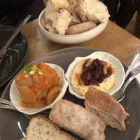 Kimchi and hummus   at O Gambuzino in Lisbon