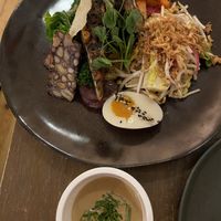 Gado gado with satay sauce  at O Gambuzino in Lisbon