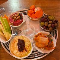 Plate of Snacks
olives
Algarve carrots
Beet pate
hummus
kimchi
vegetable sticks
Bread at O Gambuzino in Lisbon
