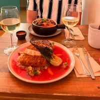Tofu katsu and bibimbap  at O Gambuzino in Lisbon