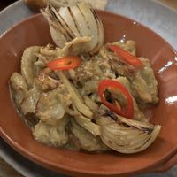 Garlicky seitan strips   at O Gambuzino in Lisbon