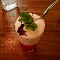 Hibiscus fizz  at O Gambuzino in Lisbon