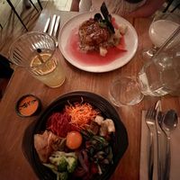 Vegan bibimbap and katsu tofu  at O Gambuzino in Lisbon