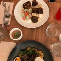 Falafel and tempeh dishes! So good! I love the complexoty of flavours at this place! Absolutely great!   at O Gambuzino in Lisbon