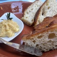 Bread and butterr  at O Gambuzino in Lisbon