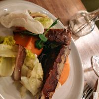 white beans and tempeh with sunflower seeds, sweet potato, fennel, radicchio and tamarind at O Gambuzino in Lisbon