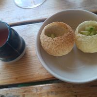 Watermelon and fermented tomato gazpacho at O Gambuzino in Lisbon