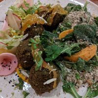 Falafel plate at O Gambuzino in Lisbon