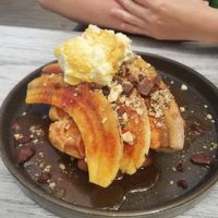 Banoffee brulee waffles at Slice of Cornwall in Falmouth