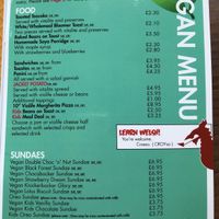 The vegan menu. at Cadwaladers in Tenby