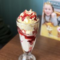 Vegan Strawberry Dream Sundae  at Cadwaladers in Tenby