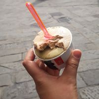 pistachio and hazelnut ice cream at La Cremeria delle Erbe in Genoa