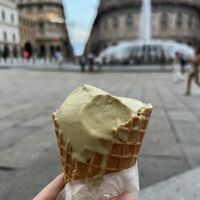 Pistachio ice creamm  at La Cremeria delle Erbe in Genoa
