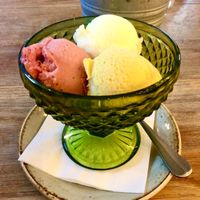 Trio of sorbets  at Maison Mathis Arabian Ranches in Dubai