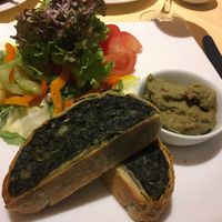 Sehr leckerer Grünkohl-Kartoffel-Strudel at Schröders at Kurhaus am Inselsee in Guestrow