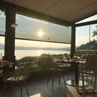 View of sunset on Lake Lucern  at Hermitage in Luzern